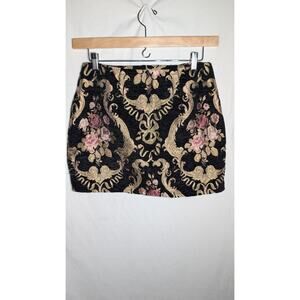Francescas Mi Ami Womens Chloe Floral Mini Skirt Sz M Dark Romantic Gothic Chic
